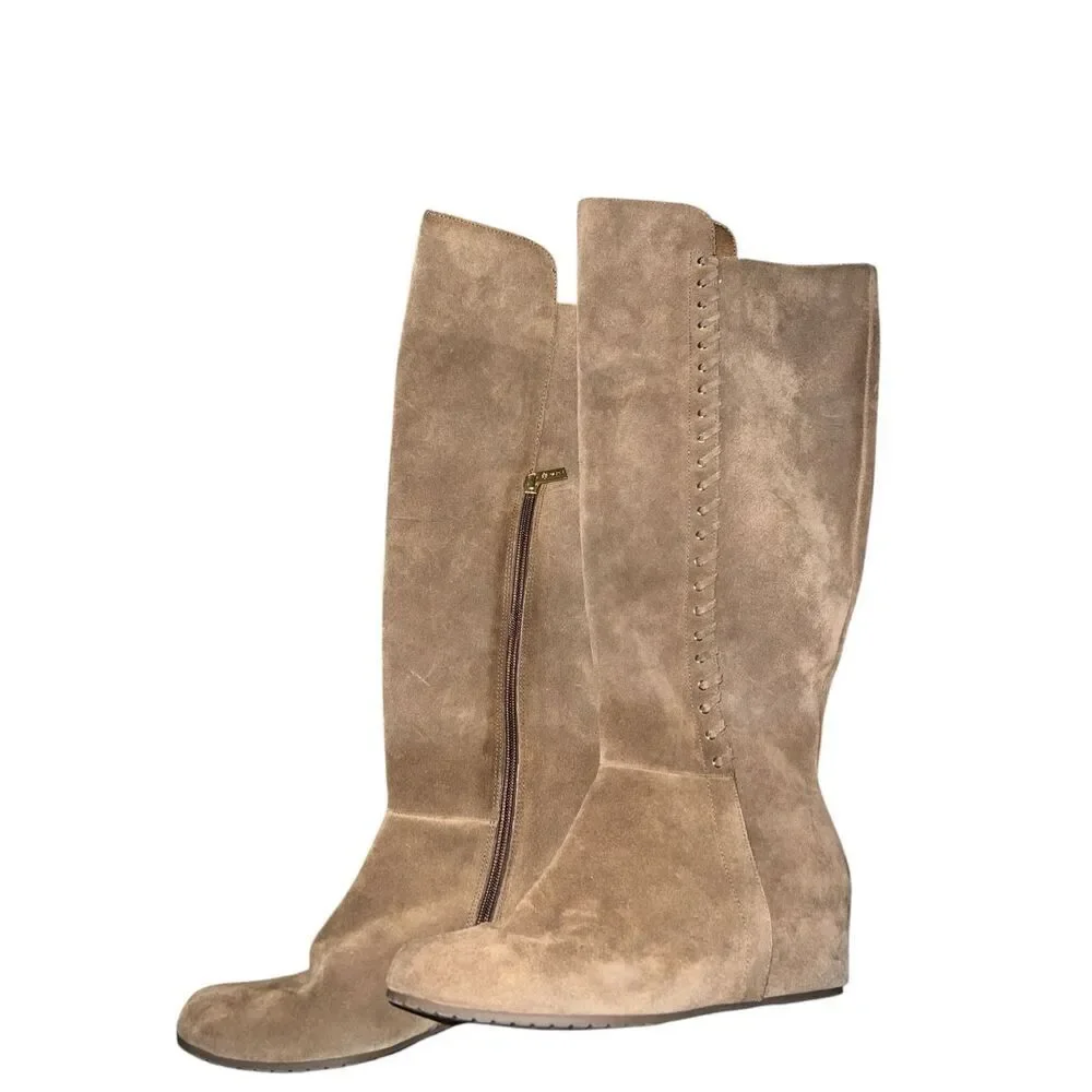 ✨ISOLA Tall Knee High Suede Wedge Sz 7.5 Boots✨